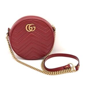 Gucci GG Marmont Round Crossbody – Rosso Ancora– Excellent w/ Box & Dust Bag❤️